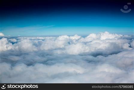 Photo of the blue sky with clouds bird&rsquo;s-eye view