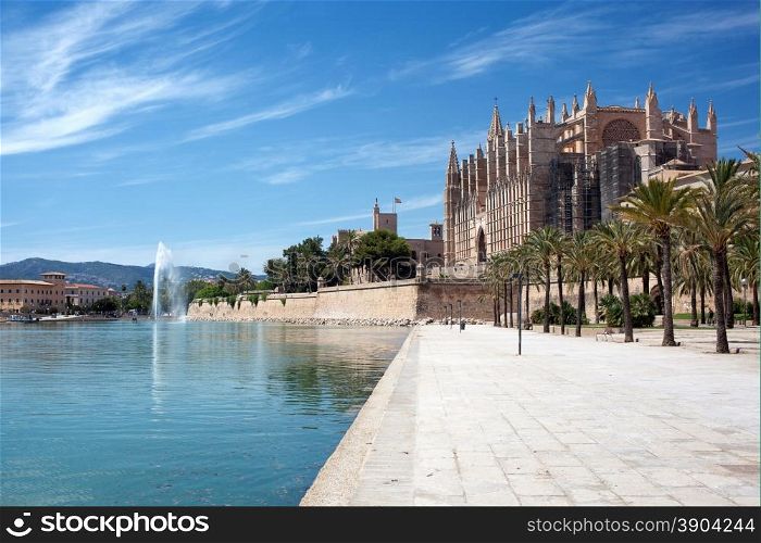 Photo of the Cathedral of Santa Maria of Palma de Mallorca. The Cathedral of Santa Maria in Palma de Mallorca