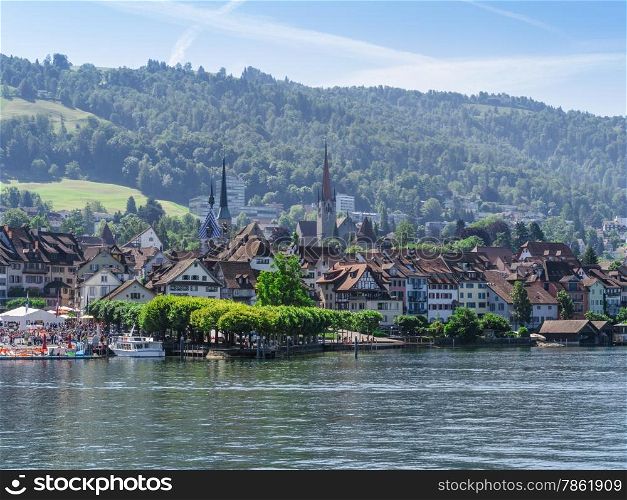 Photo of the city of Zug in Switzerland. Taken from across the lake of Zug.