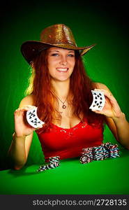 Photo of the girl with playing cards