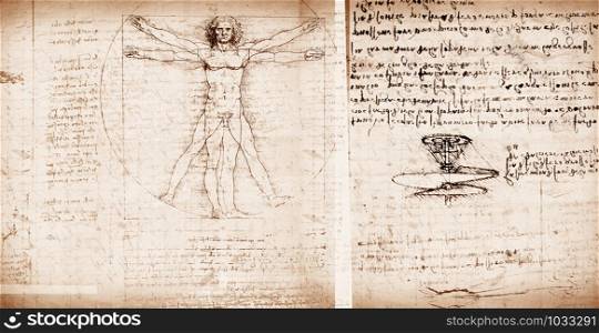 Photo of the Vitruvian Man by Leonardo Da Vinci