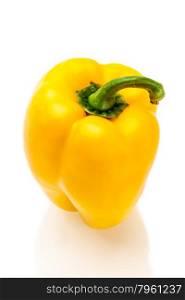Photo of yellow pepper over white isolated background