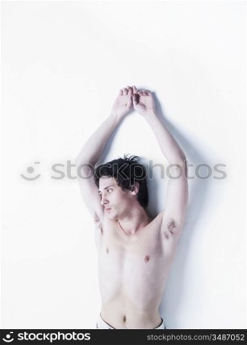Photo of young naked men with beautiful torso