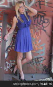 Photo shoot of a model at a railway yard