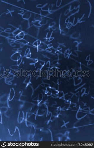 Photocomposite background of handwritten mathematical formula