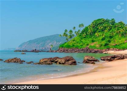 photograph of a beautiful tropical beach of Goa