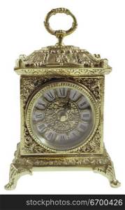 Photograph of an ornate carriage clock.