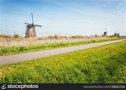 Photograph of Windmills in Kinderdijk, Holland