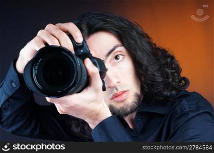 Photographer with the digital camera