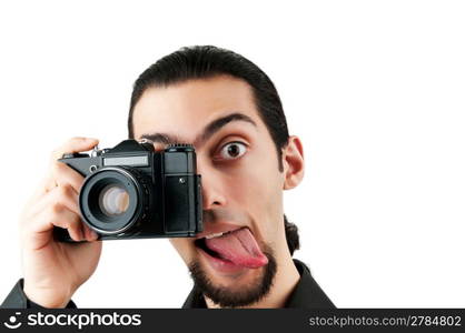 Photographer with the digital camera