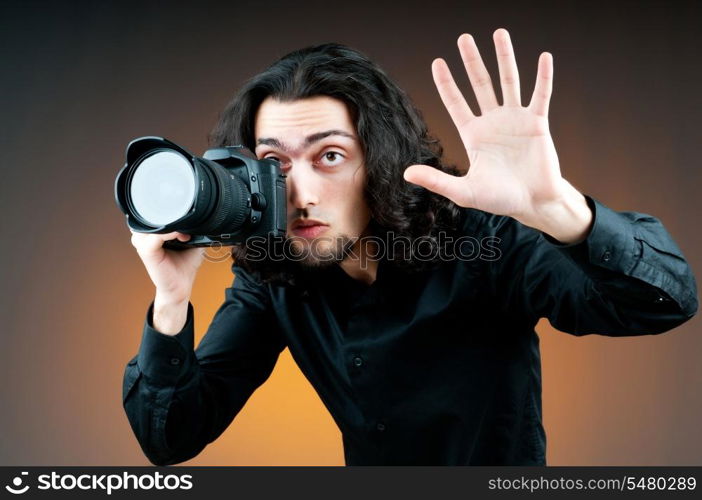 Photographer with the digital camera