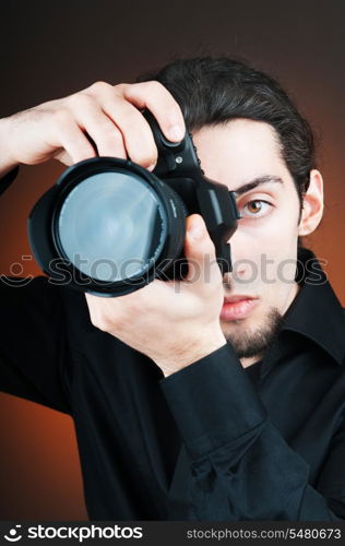 Photographer with the digital camera