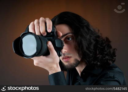 Photographer with the digital camera