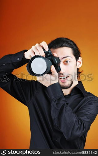 Photographer with the digital camera