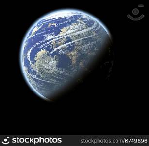 Photography of planet earth, isolated over black