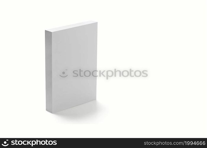 Photorealistic Flat Square Cardboard Package Box Mockup on light grey background. 3D rendering. Mockup template ready for your design.