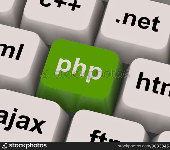 Php Programming Key Shows Internet Development Language. Php Programming Key Showing Internet Development Language