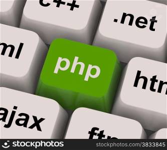Php Programming Key Shows Internet Development Language. Php Programming Key Showing Internet Development Language