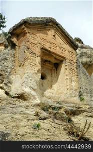 Phrygian tomb on the rock in Turkey