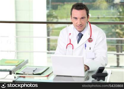 Physician in consultation