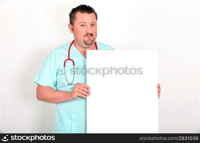 Physician with white panel