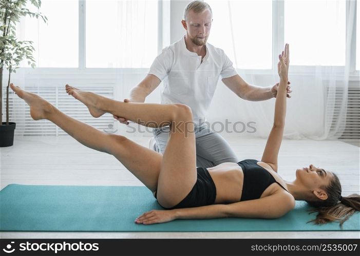 physician woman during physiotherapy session