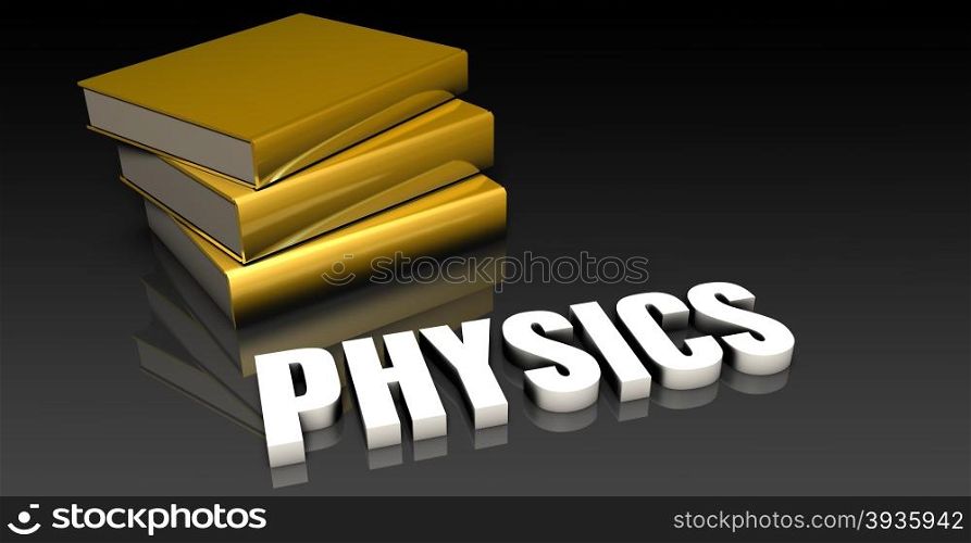 Physics Subject with a Pile of Education Books. Physics
