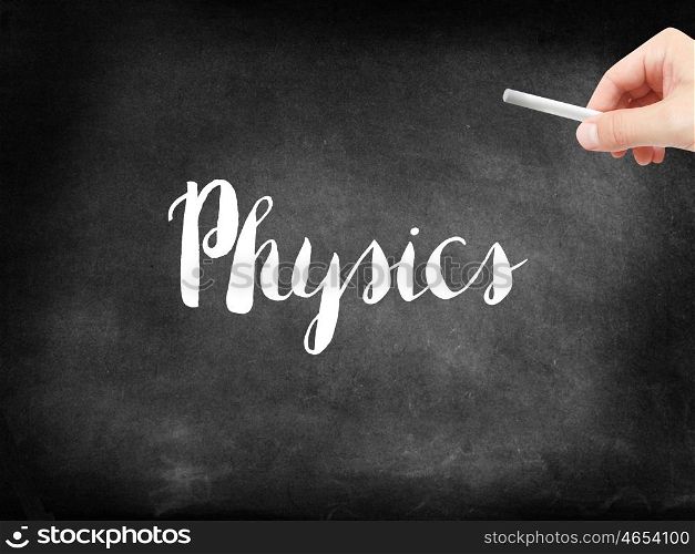 Physics written on a blackboard