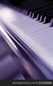 Piano keyboard, close-up