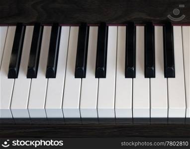 Piano keyboard, simple octave and a back half