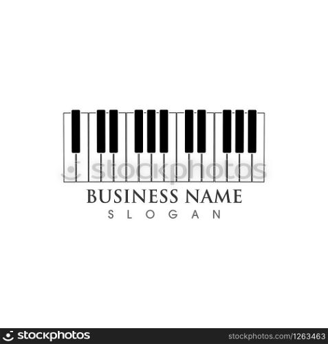 Piano logo icon vector ilustration template