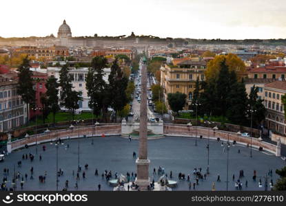 Piazza del Popolo. Piazza del Popolo with San Pietro in the background