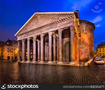 Piazza della Rotonda and Pantheon in the Morning, Rome, Italy
