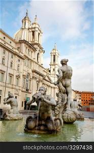 Piazza Navona Fountain, Rome, Italy.