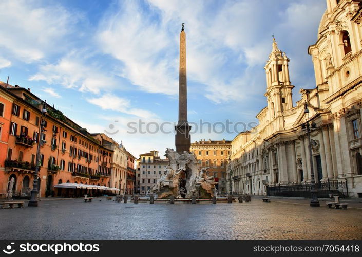 Piazza Navona in the morning, Rome, Italy