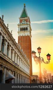 Piazza San Marco at sunrise, Vinice, Italy. Piazza San Marco at sunrise