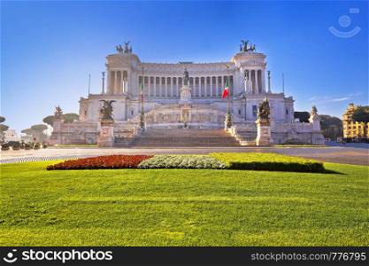 Piazza Venezia square in Rome Altare della Patria view, eternal city, capital of Italy