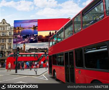 Piccadilly Circus London Images on screens are my own copyright digital photomount