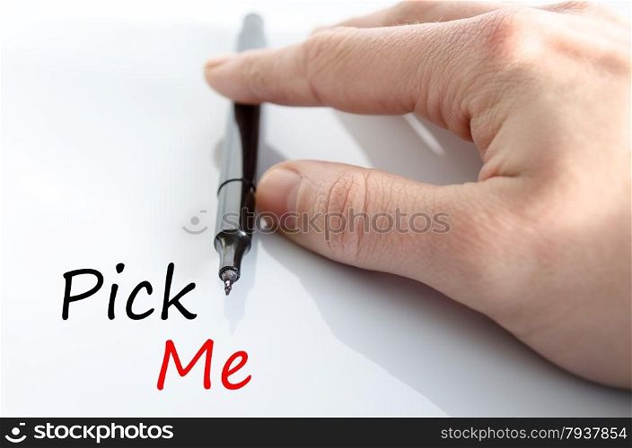 Pick Me Concept Isolated Over White Background
