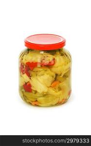 Pickels jar isolated on the white background