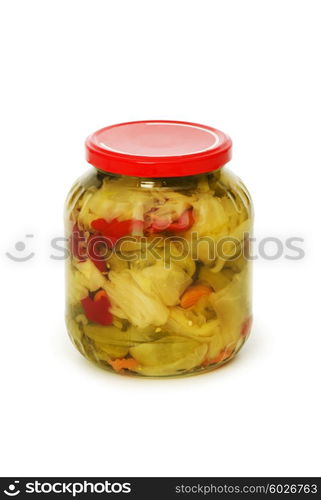 Pickels jar isolated on the white background&#xA;