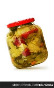 Pickels jar isolated on the white background&#xA;