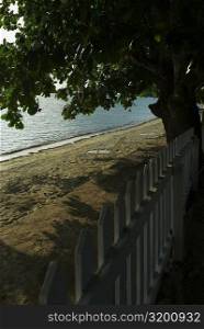 Picket fence at the seaside, South West Bay, Providencia, Providencia y Santa Catalina, San Andres y Providencia Department, Colombia