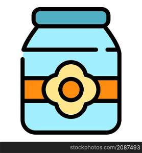 Pickled jar icon. Outline pickled jar vector icon color flat isolated. Pickled jar icon color outline vector