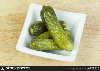 Pickles on kitchen board