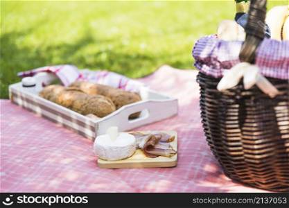 picnic breakfast table cloth grass