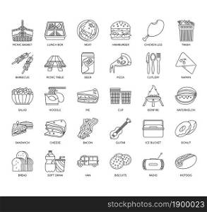 Picnic Element , Thin Line and Pixel Perfect Icons