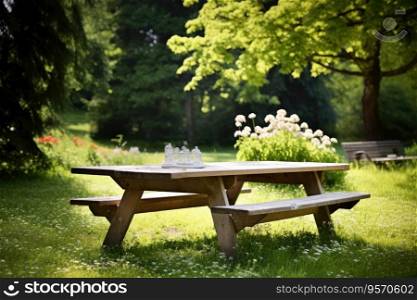 Picnic table in the garden