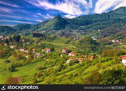 Pictoresque landscape of Samobor hills, northern Croatia