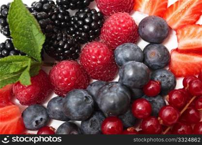 picture different of delicious ripe berries closeup